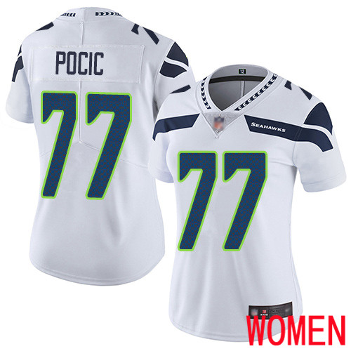Seattle Seahawks Limited White Women Ethan Pocic Road Jersey NFL Football #77 Vapor Untouchable